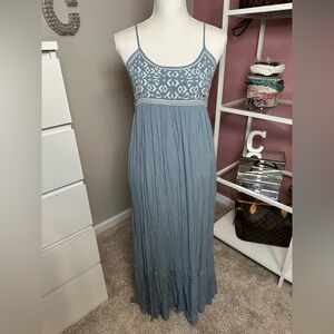 Sim & Sam Chic Blue Patterned Maxi Dress